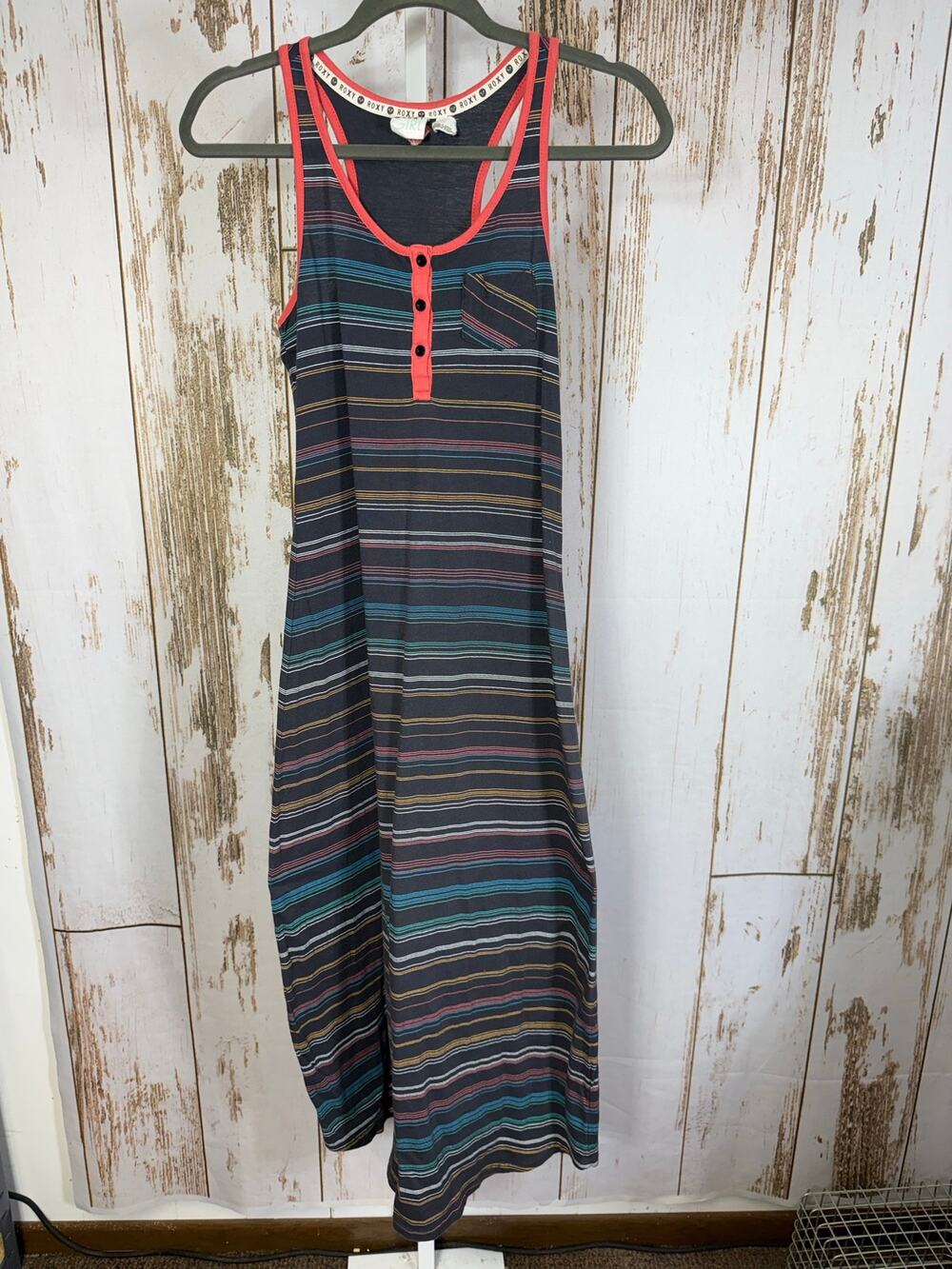 Roxy Girl, Striped Racerback Maxi Dress. Size Girls Large. Excellent condition!